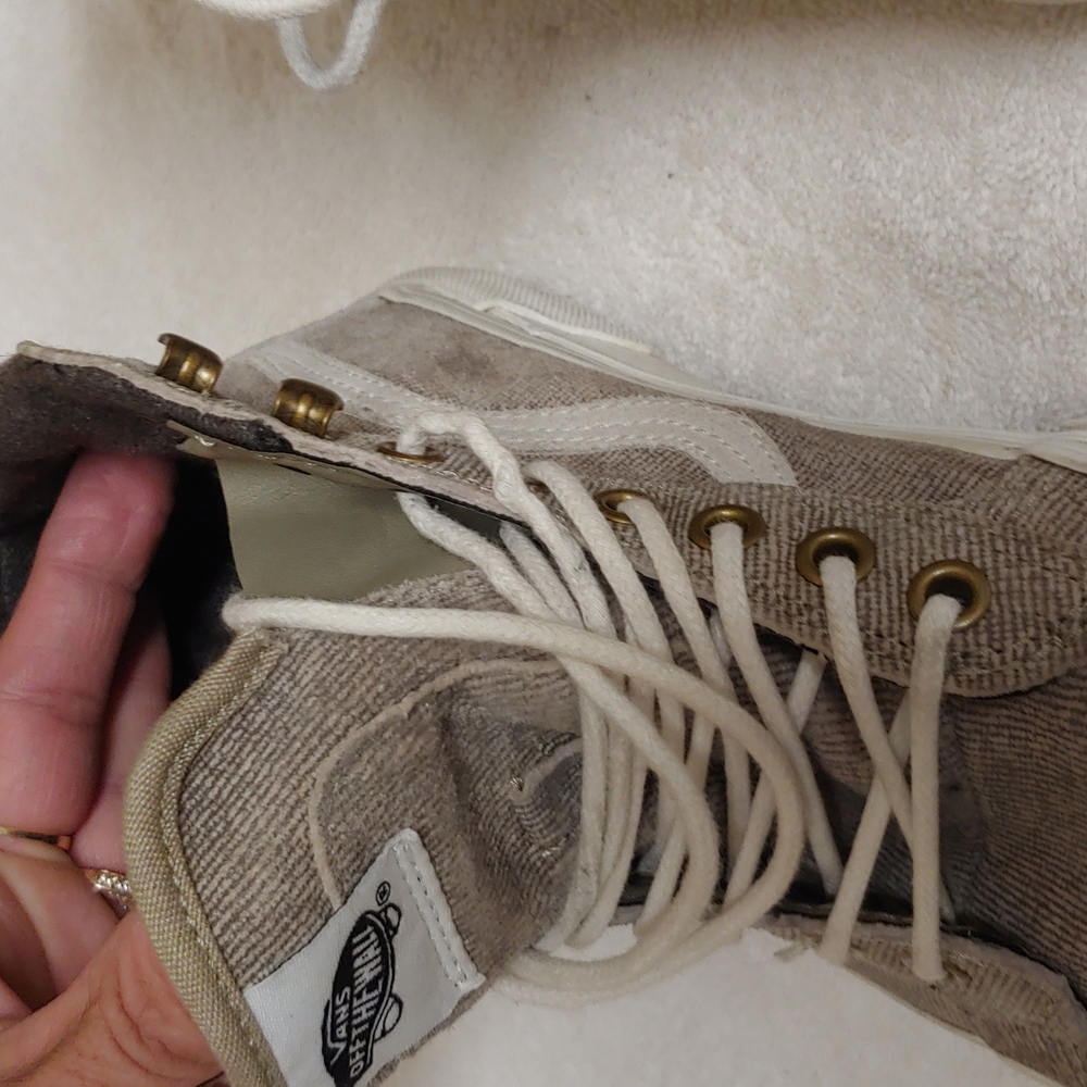 Vans Off The Wall hightop shoes. mn. sz.6.5.  wm. sz.8 - Picture 8 of 9